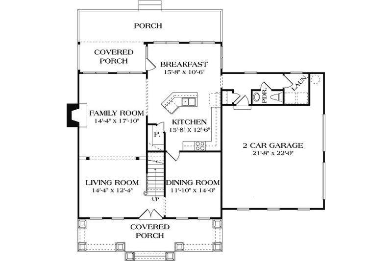 Dream House Plan - Floor Plan - Main Floor for Craftsman House Plan #453-7 - 4 bed, 2.5 bath