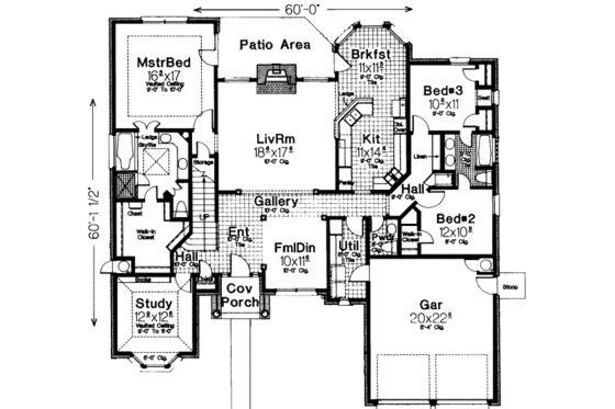 Floor Plan - Main Floor for European House Plan #310-157 - 5 bed, 2.5 bath