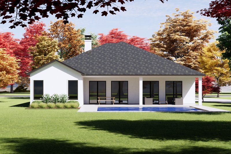 Architectural House Design - Exterior - Rear Elevation for Mediterranean House Plan #1096-97 - 4 bed, 2 bath