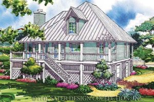 Exterior - Rear Elevation for Country House Plan #930-31 - 3 bed, 2.5 bath