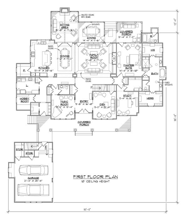 Country Floor Plan - Main Floor Plan #1054-95