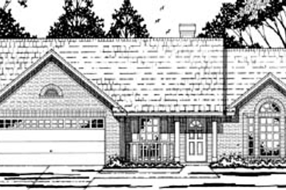 Exterior - Front Elevation for Traditional House Plan #42-228 - 3 bed, 2 bath
