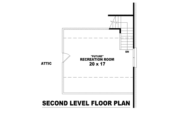 Floor Plan - Upper Floor for European House Plan #81-1518 - 3 bed, 2 bath