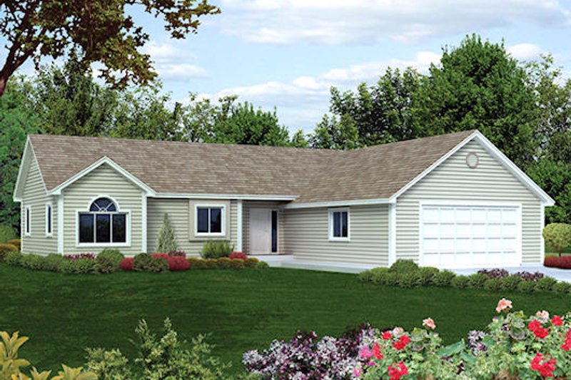Ranch Style House Plan - 3 Beds 2 Baths 1242 Sq/Ft Plan #57-281
