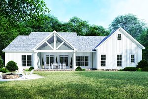 Exterior - Rear Elevation for Country House Plan #923-122 - 4 bed, 3 bath