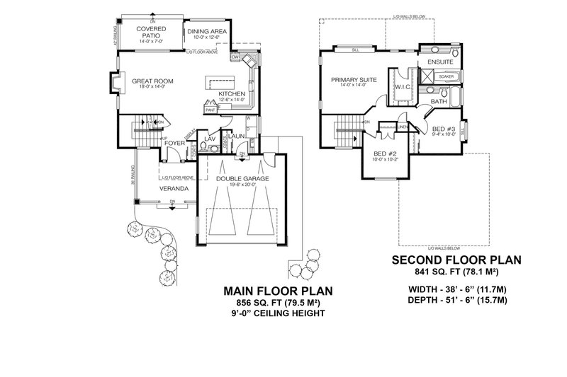 Dream House Plan - Floor Plan - Main Floor for Prairie House Plan #1100-102 - 3 bed, 2.5 bath