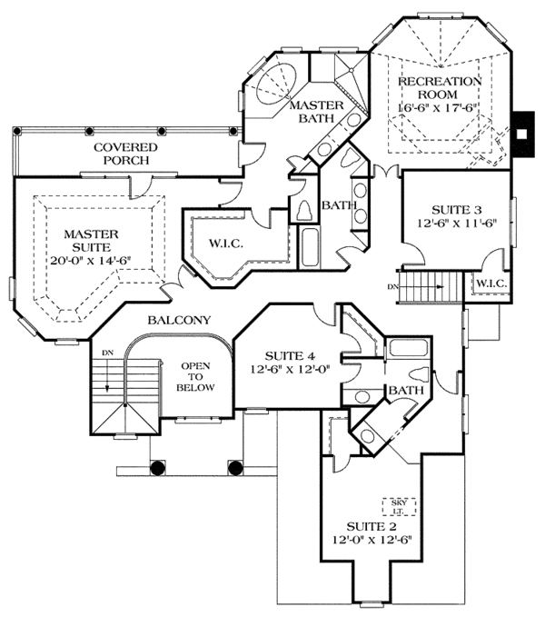 House Plan Design - Mediterranean Floor Plan - Upper Floor Plan #453-127