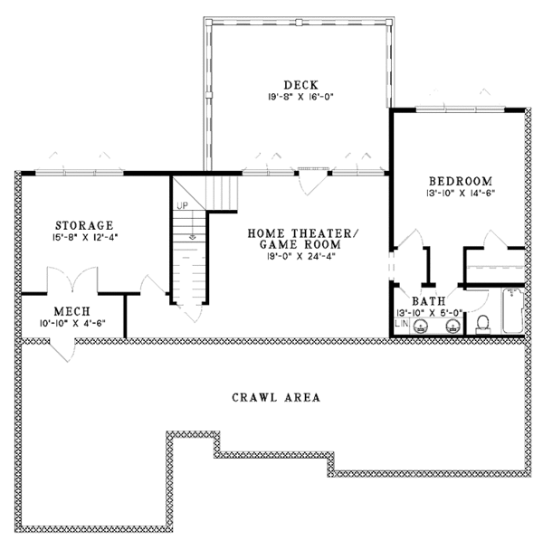 House Plan Design - Country Floor Plan - Lower Floor Plan #17-3289