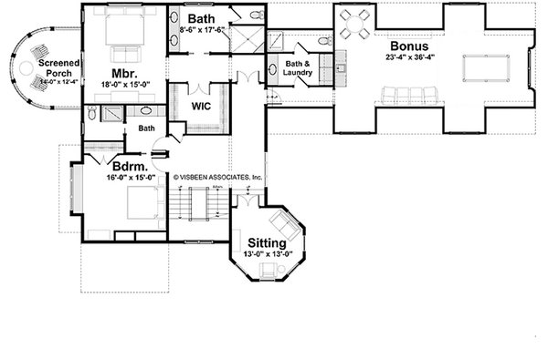 Dream House Plan - Floor Plan - Upper Floor for Farmhouse House Plan #928-443 - 3 bed, 4.5 bath