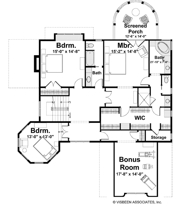 Dream House Plan - Craftsman Floor Plan - Upper Floor Plan #928-34