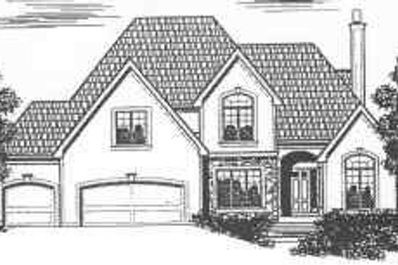 Exterior - Front Elevation for Traditional House Plan #6-136 - 4 bed, 3.5 bath