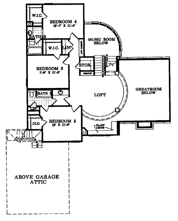 Home Plan - Colonial Floor Plan - Upper Floor Plan #952-27