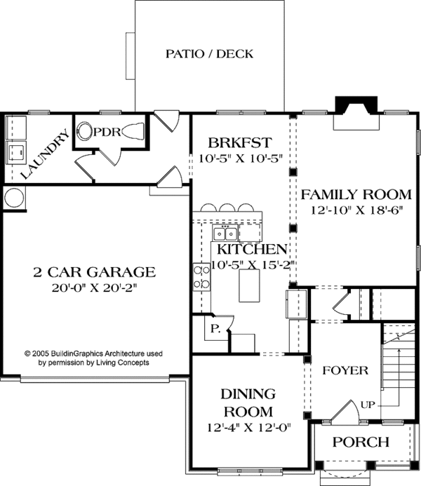 Home Plan - Traditional Floor Plan - Main Floor Plan #453-521