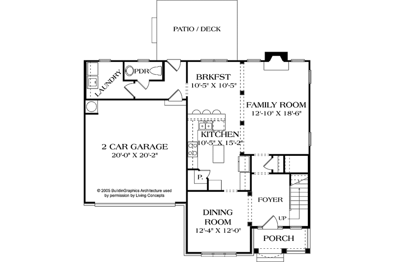 Dream House Plan - Floor Plan - Main Floor for Traditional House Plan #453-521 - 3 bed, 2.5 bath