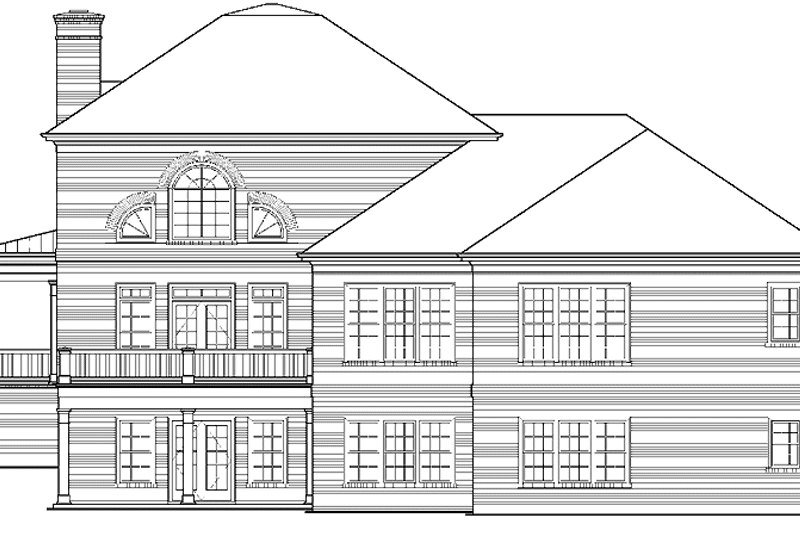 Home Plan - Exterior - Rear Elevation for Classical House Plan #429-301 - 3 bed, 3.5 bath