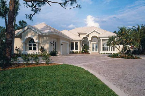 Exterior - Front Elevation 5 for Mediterranean House Plan #930-24 - 3 bed, 3 bath