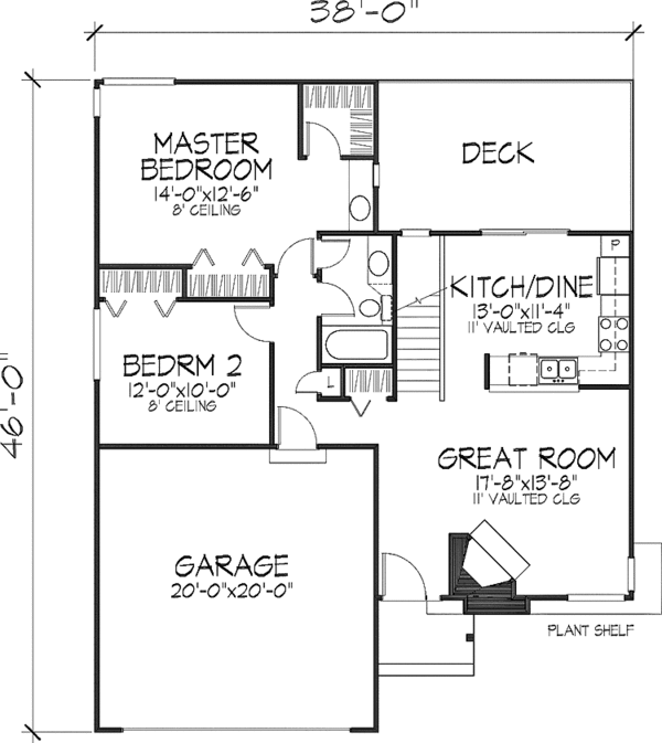 Architectural House Design - Ranch Floor Plan - Main Floor Plan #320-617