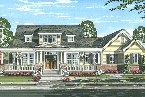 Exterior - Front Elevation 3 for Colonial House Plan #46-864 - 4 bed, 2.5 bath