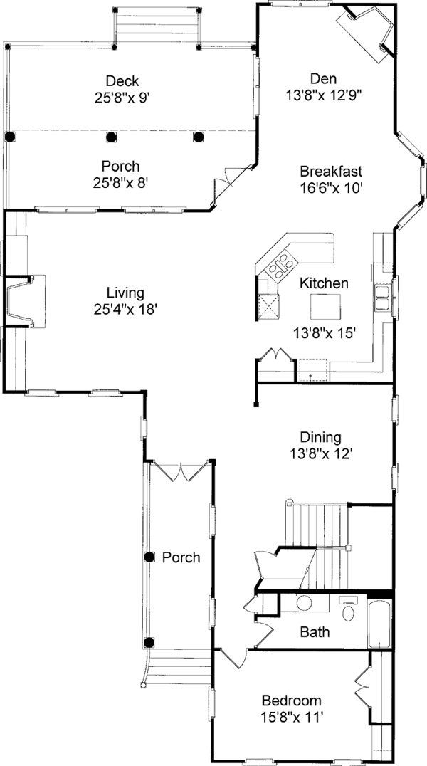 Architectural House Design - Classical Floor Plan - Main Floor Plan #37-263