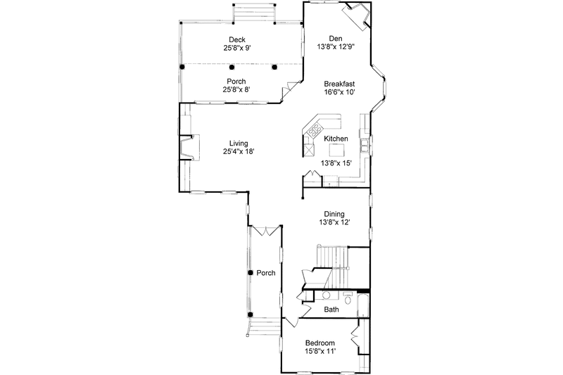 Home Plan - Floor Plan - Main Floor for Classical House Plan #37-263 - 4 bed, 3 bath