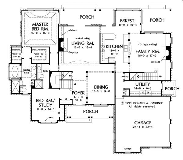 Dream House Plan - Traditional Floor Plan - Main Floor Plan #929-498