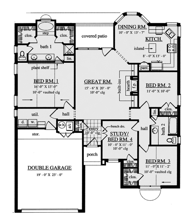 Architectural House Design - Traditional Floor Plan - Main Floor Plan #42-670