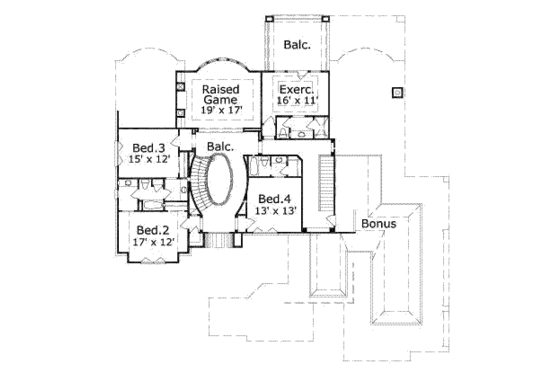 Floor Plan - Upper Floor for Traditional House Plan #411-125 - 5 bed, 4.5 bath