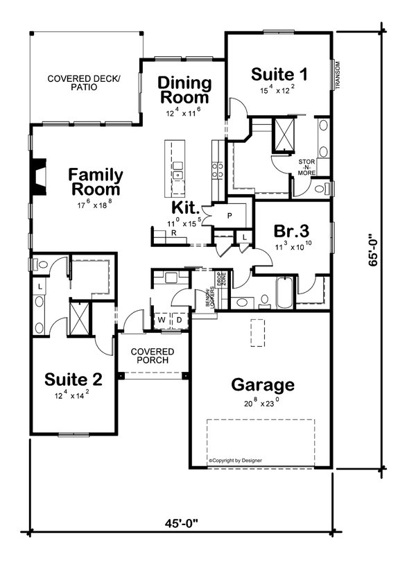 Modern Floor Plan - Main Floor Plan #20-2496