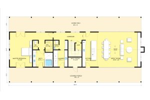 Modern Farmhouse style plan, modern design home, main level floor plan