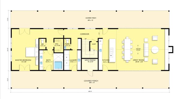 Home Plan - Modern Farmhouse style plan, modern design home, main level floor plan
