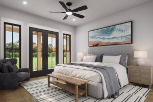 Interior - Master Bedroom for Barndominium House Plan #1074-116 - 3 bed, 2 bath