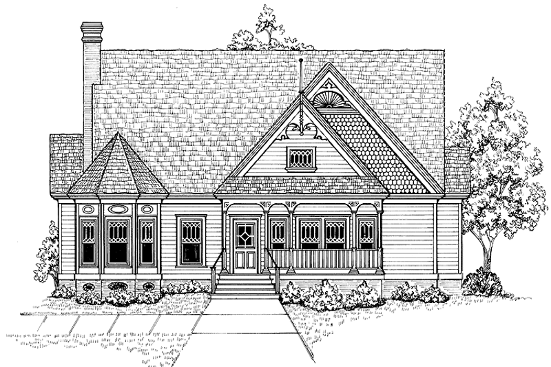 Architectural House Design - Victorian Exterior - Front Elevation Plan #1047-26