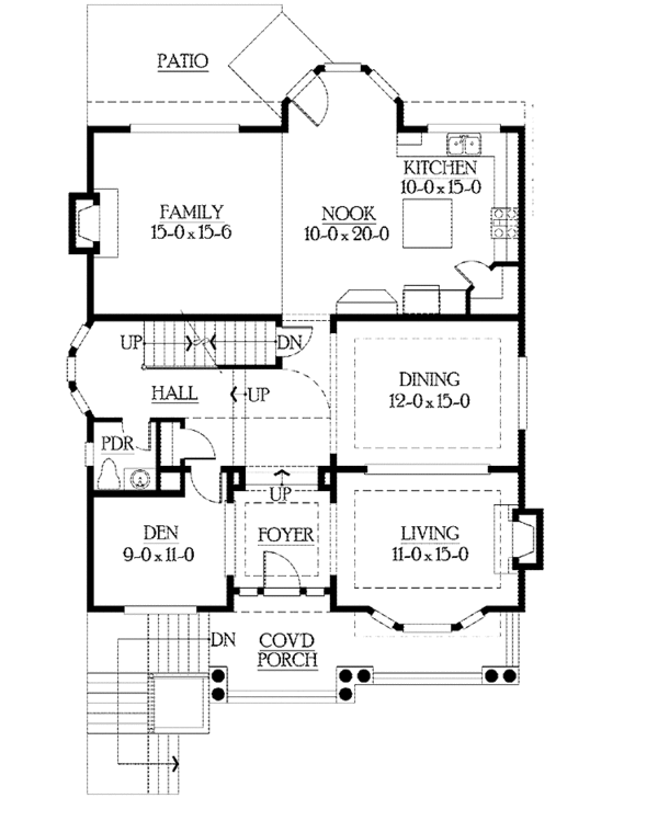 Dream House Plan - Craftsman Floor Plan - Main Floor Plan #132-383
