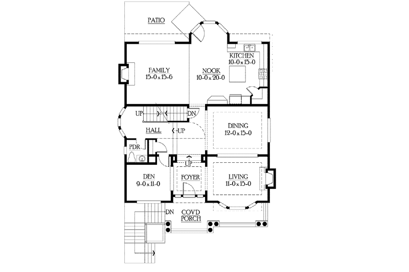 Dream House Plan - Floor Plan - Main Floor for Craftsman House Plan #132-383 - 3 bed, 2.5 bath