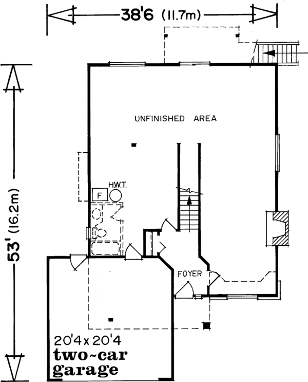 House Blueprint - Contemporary Floor Plan - Lower Floor Plan #47-1043