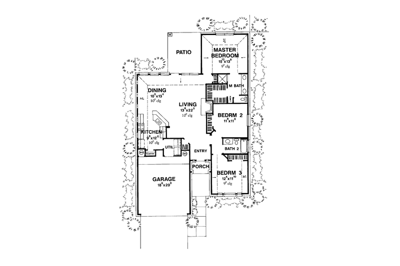 Architectural House Design - Floor Plan - Main Floor for European House Plan #472-416 - 3 bed, 2 bath