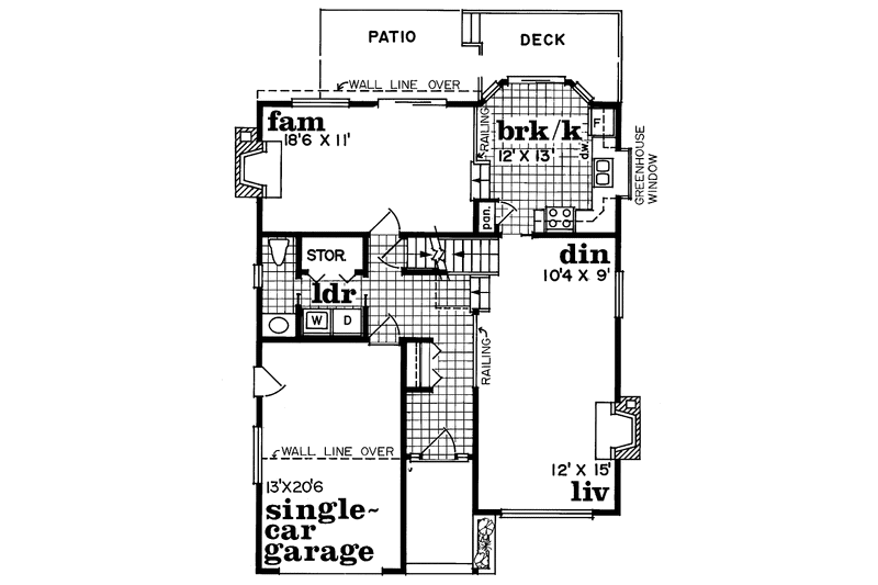 Home Plan - Floor Plan - Main Floor for Contemporary House Plan #47-921 - 3 bed, 2.5 bath