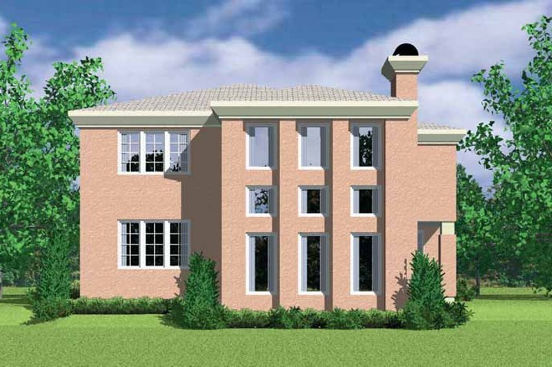 House Plan Design - Mediterranean Exterior - Rear Elevation Plan #72-1118