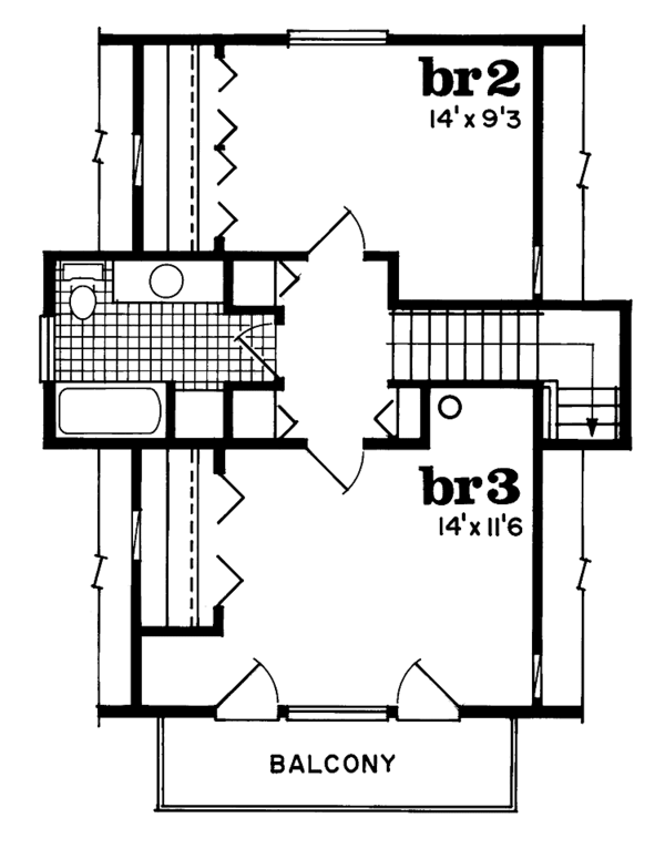 Home Plan - Contemporary Floor Plan - Upper Floor Plan #47-658