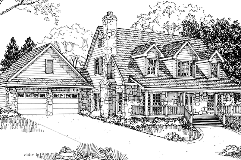 House Plan Design - Country Exterior - Front Elevation Plan #140-186