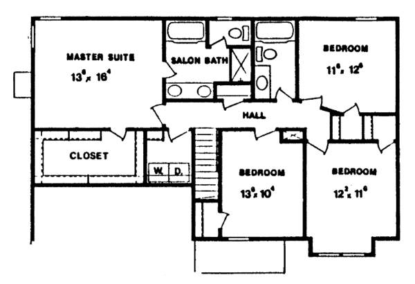 Dream House Plan - Country Floor Plan - Upper Floor Plan #405-258