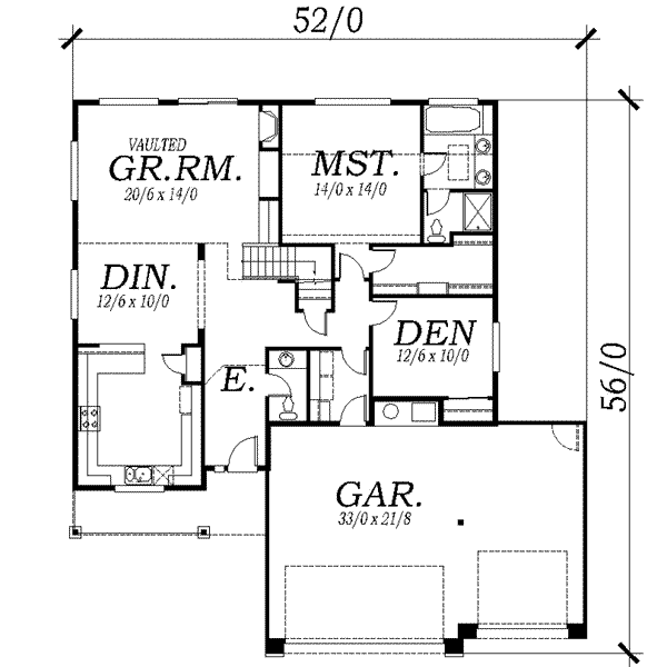 Traditional Floor Plan - Main Floor Plan #130-102