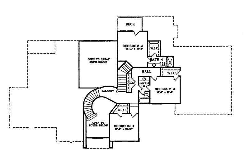 Dream House Plan - Floor Plan - Upper Floor for Contemporary House Plan #952-34 - 4 bed, 4.5 bath
