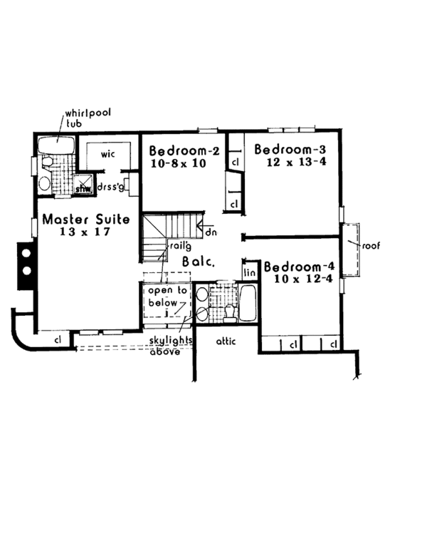 Dream House Plan - Traditional Floor Plan - Upper Floor Plan #3-334