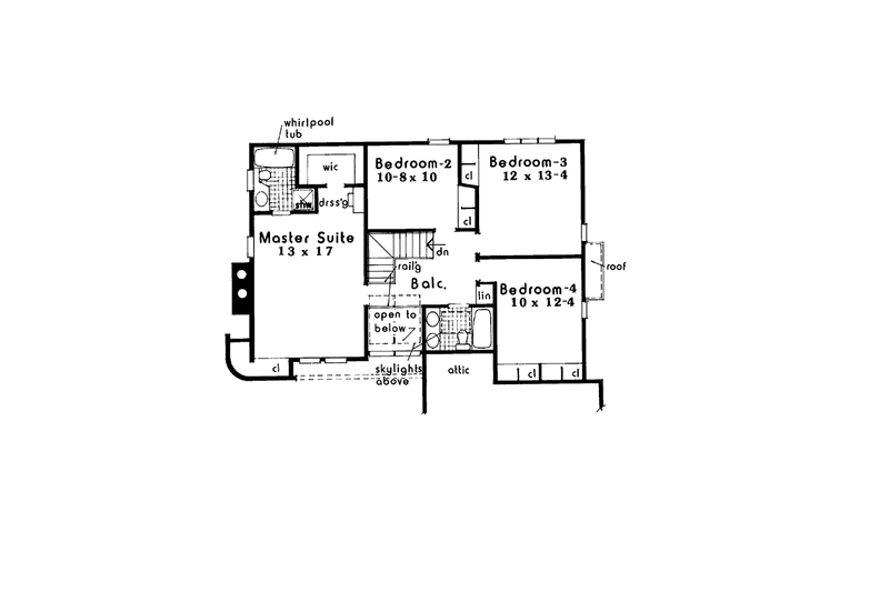 House Plan Design - Floor Plan - Upper Floor for Traditional House Plan #3-334 - 4 bed, 2.5 bath