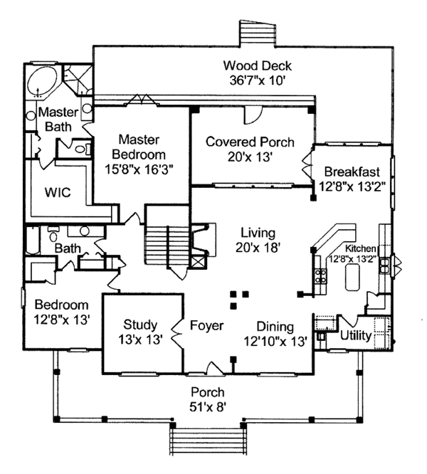 Home Plan - Country Floor Plan - Main Floor Plan #37-253