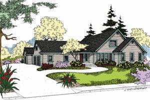 House Blueprint - Exterior - Front Elevation for Craftsman House Plan #60-1003 - 3 bed, 2.5 bath