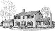 Colonial Style House Plan - 5 Beds 3 Baths 3120 Sq/Ft Plan #60-789 