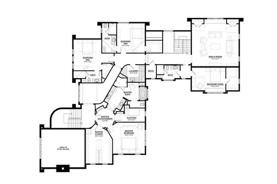 Floor Plan - Upper Floor for Tudor House Plan #928-275 - 5 bed, 5 bath