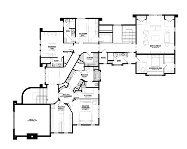 Home Plan - Tudor Floor Plan - Upper Floor Plan #928-275